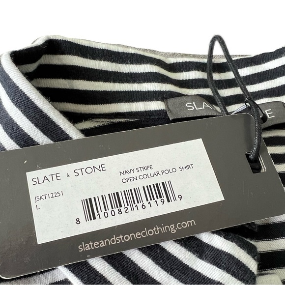 Slate & Stone Striped Open-Collar Polo - Picture 4 of 4